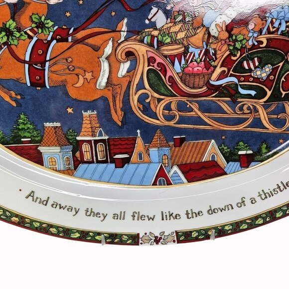 Portmeirion Studio Susan Winget Christmas Story Platter Santa Claus Sleigh Scene - Picture 5 of 7